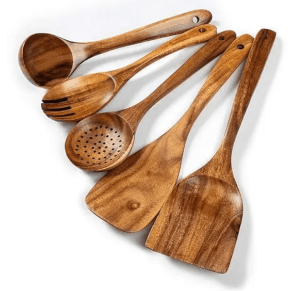 5 PCS Wooden Spurtles Spoons Cooking Utensils Set