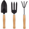 Gardening Tool Set - Includes Big Trowel, Hand Cultivator/Garden Hand Fork, Hand Rake with Wooden Handles for Home & Terrace Gardening - 3-Piece Combo Kit